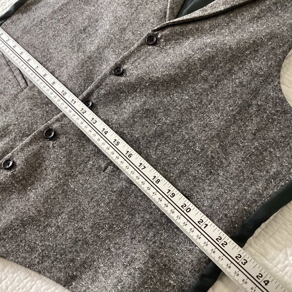 U.S. Polo Assn. Gray Tweed Vest Wool-Blend Classic Button-Up Women's Size XL Aca - Picture 7 of 8